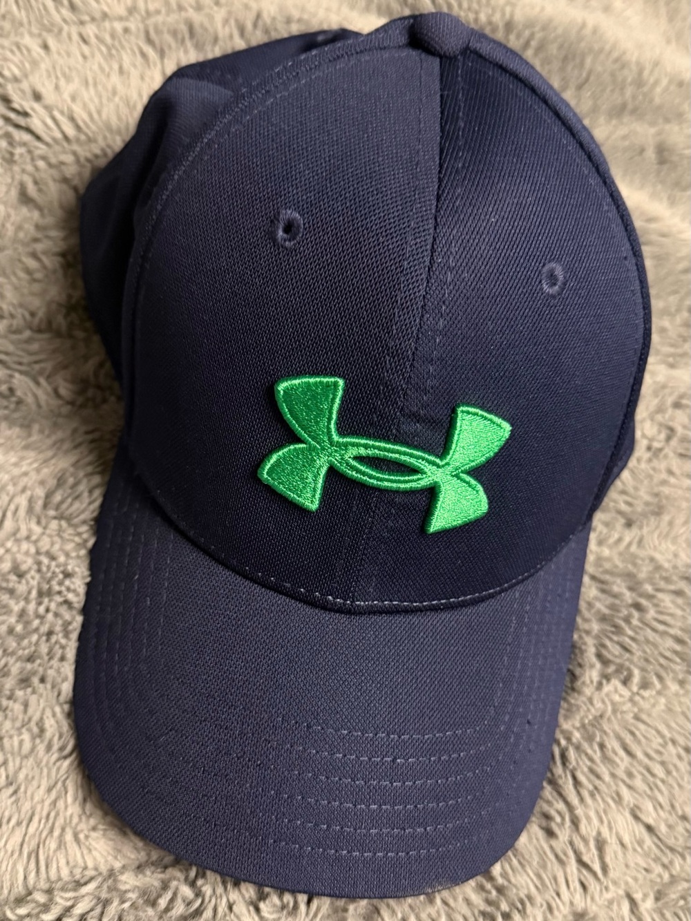 Under Armour Navy Hat with Green Logo